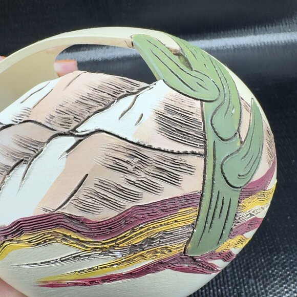 Vintage Hand Made Southwestern Pottery Votive Candle Holder Cutouts Signed VTG - Picture 14 of 15